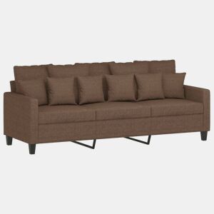 vidaXL Sofá de 3 lugares tecido 180 cm castanho