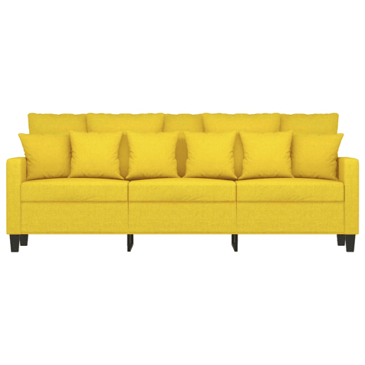 vidaXL Sofá de 3 lugares 180 cm tecido amarelo-claro