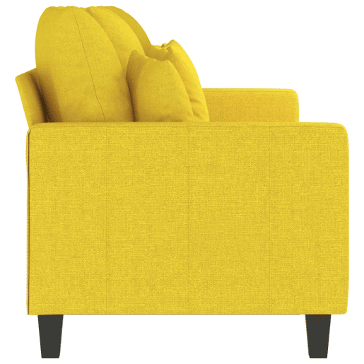 vidaXL Sofá de 3 lugares 180 cm tecido amarelo-claro