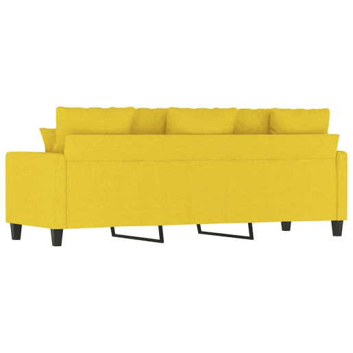 vidaXL Sofá de 3 lugares 180 cm tecido amarelo-claro
