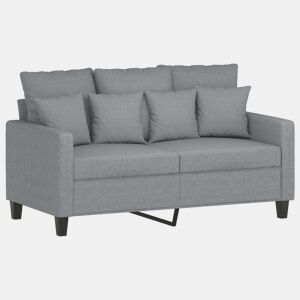 vidaXL Sofá de 2 lugares em tecido 120 cm cinzento-claro