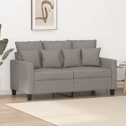 vidaXL Sofá de 2 lugares tecido 120 cm cinzento-acastanhado vidaXL Sofá de 2 lugares tecido 120 cm cinzento-acastanhado