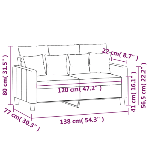 vidaXL Sofá de 2 lugares tecido 120 cm cinzento-acastanhado vidaXL Sofá de 2 lugares tecido 120 cm cinzento-acastanhado