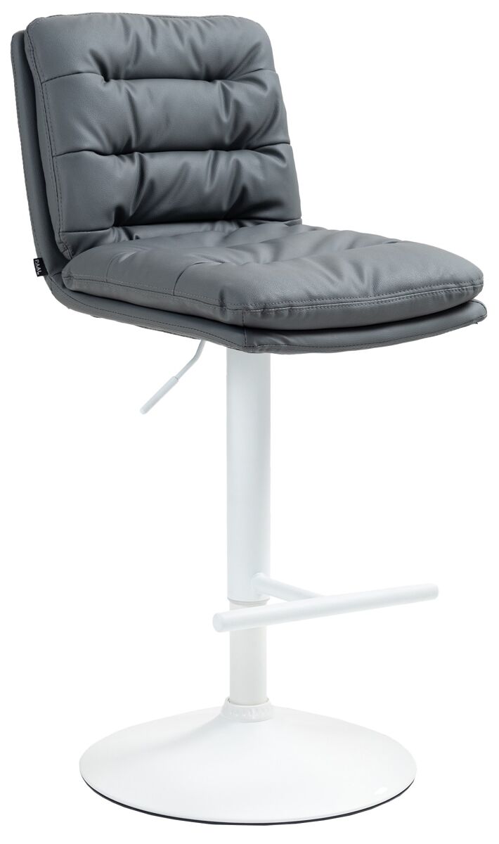 Taburete de bar damar en polipiel simil cuero gris 56x42x94 cm