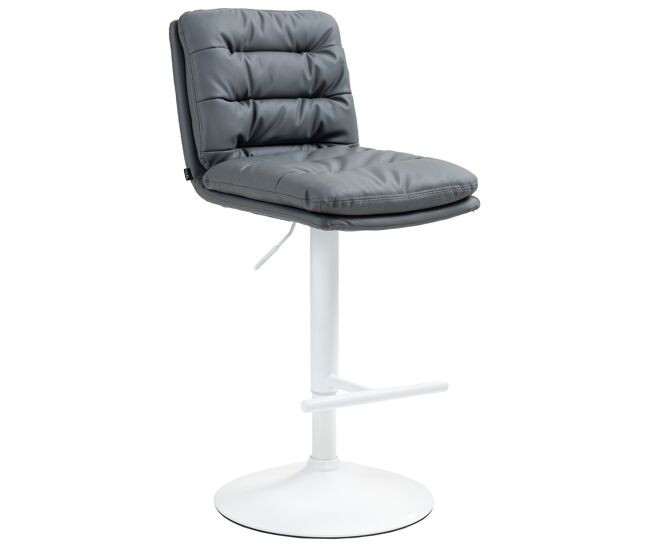 Taburete de bar damar en polipiel simil cuero gris 56x42x94 cm