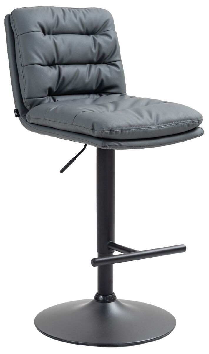 Taburete de bar damar en polipiel simil cuero gris 56x42x94 cm