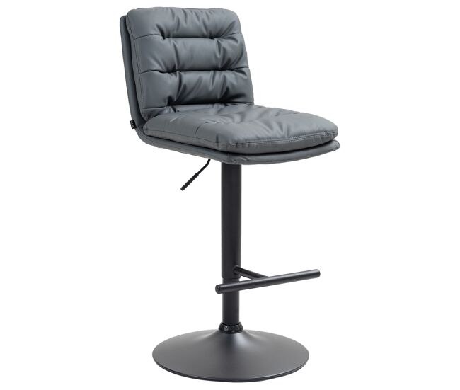 Taburete de bar damar en polipiel simil cuero gris 56x42x94 cm