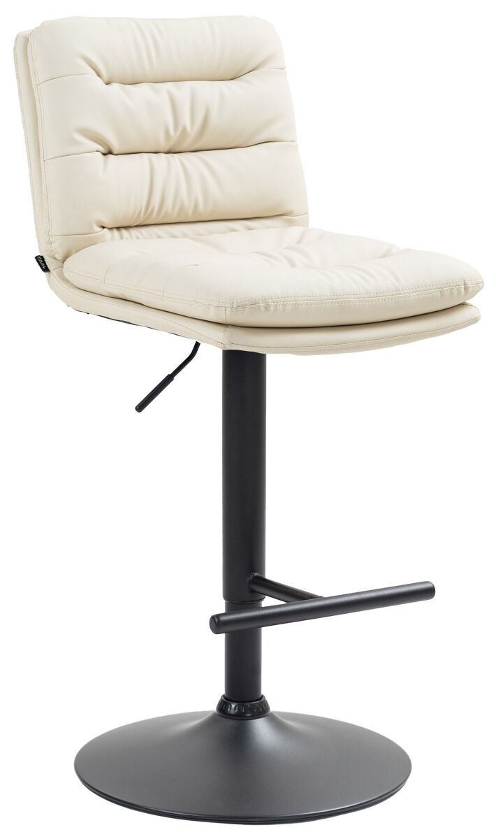Taburete de bar damar en polipiel simil cuero crema 56x42x94 cm