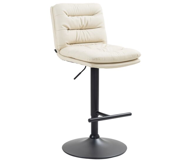 Taburete de bar damar en polipiel simil cuero crema 56x42x94 cm
