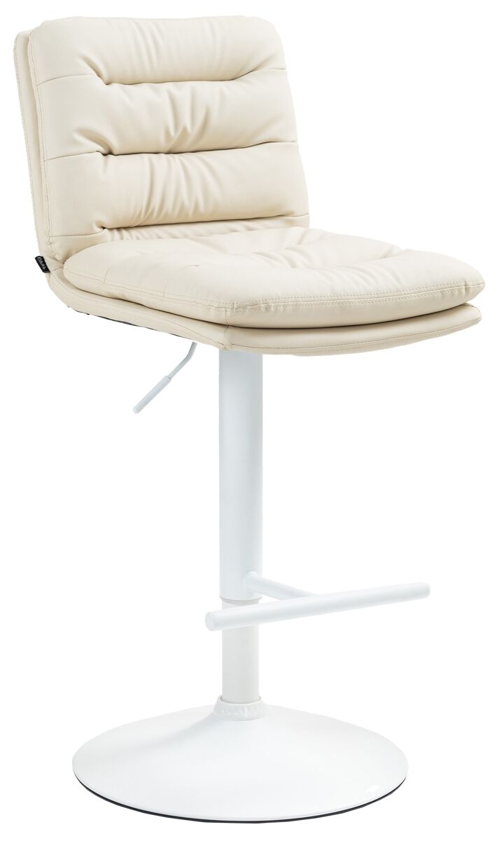 Taburete de bar damar en polipiel simil cuero crema 56x42x94 cm