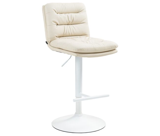Taburete de bar damar en polipiel simil cuero crema 56x42x94 cm