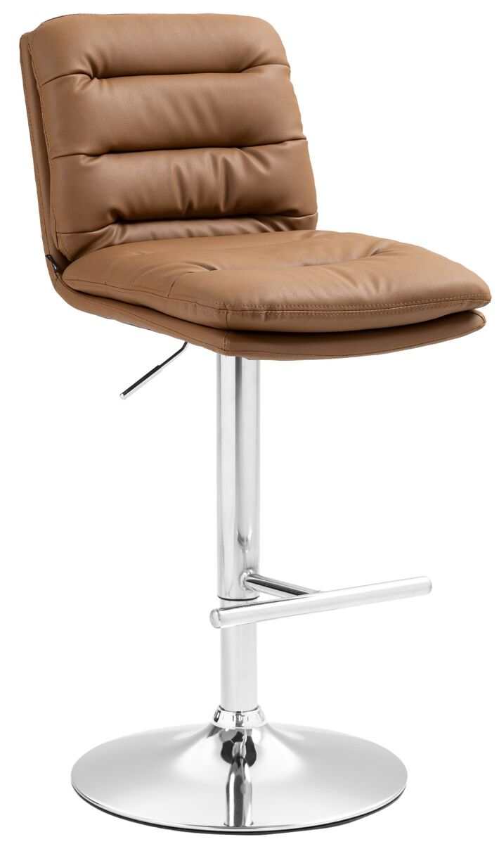 Taburete de bar damar en polipiel simil cuero marrón claro 56x42x94 cm