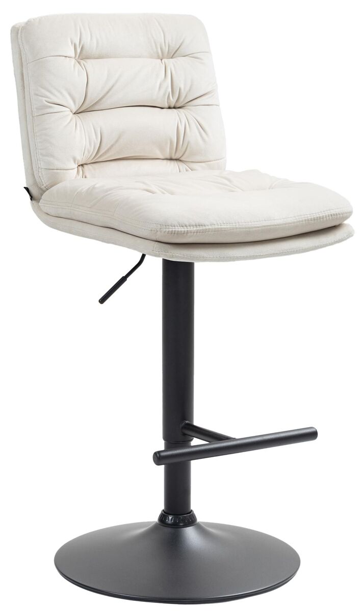 Taburete de bar damar en terciopelo crema 56x42x94 cm