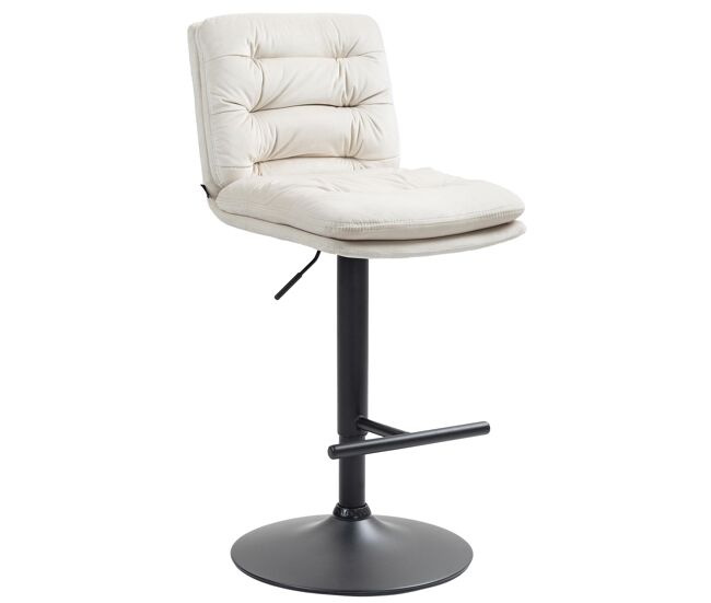 Taburete de bar damar en terciopelo crema 56x42x94 cm