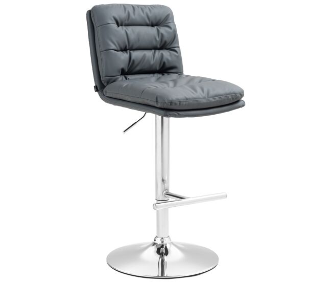 Taburete de bar damar en polipiel simil cuero gris 56x42x94 cm