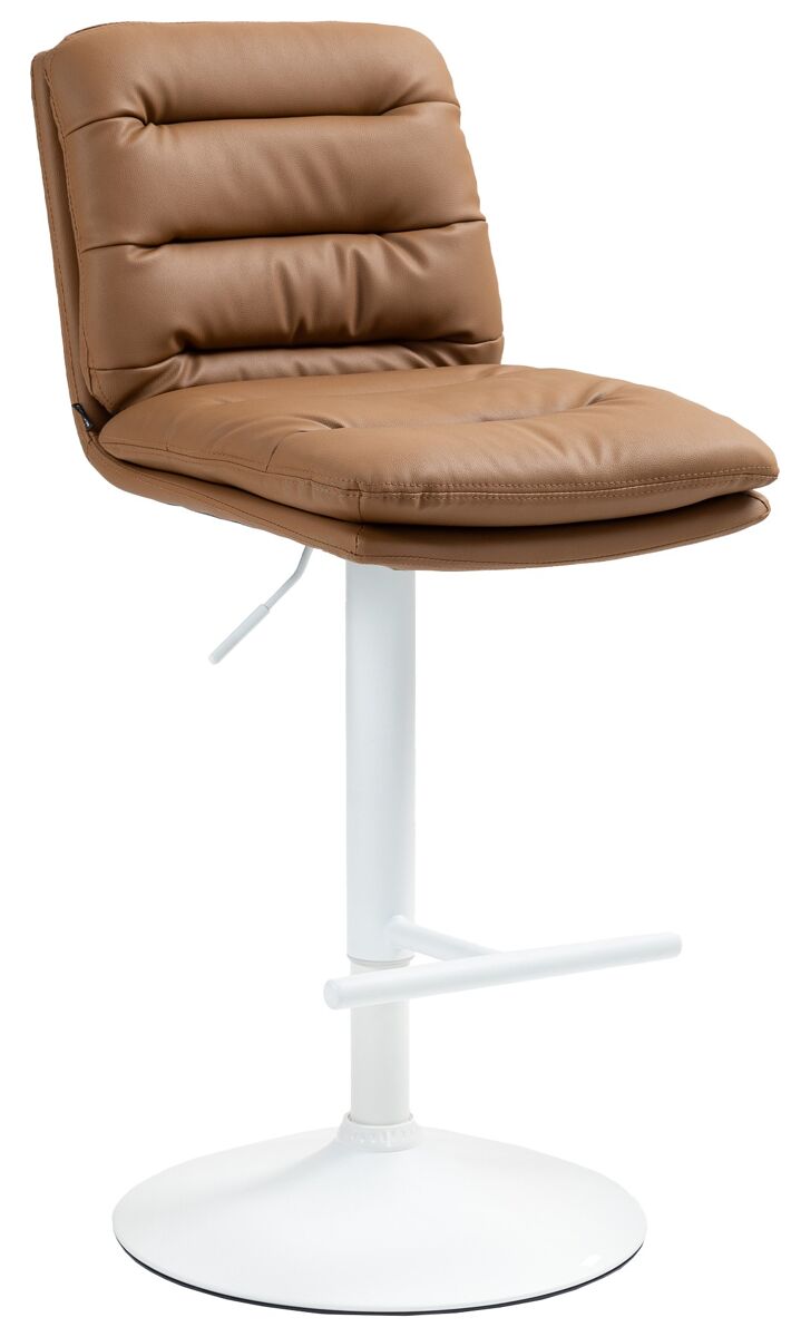 Taburete de bar damar en polipiel simil cuero marrón claro 56x42x94 cm