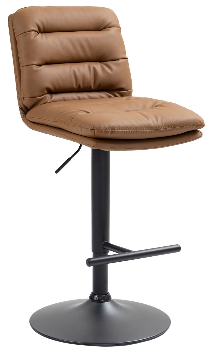 Taburete de bar damar en polipiel simil cuero marrón claro 56x42x94 cm