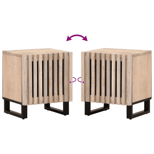 vidaXL Mesas de cabeceira 2 pcs 40x34x46cm mangueira branqueada maciça vidaXL Mesas de cabeceira 2 pcs 40x34x46cm mangueira branqueada maciça