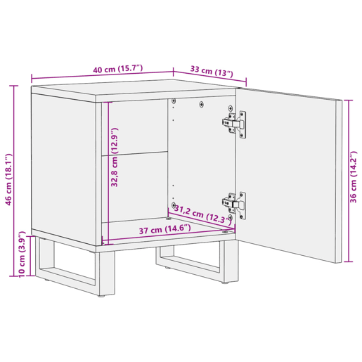 vidaXL Mesas de cabeceira 2 pcs 40x34x46cm mangueira branqueada maciça vidaXL Mesas de cabeceira 2 pcs 40x34x46cm mangueira branqueada maciça