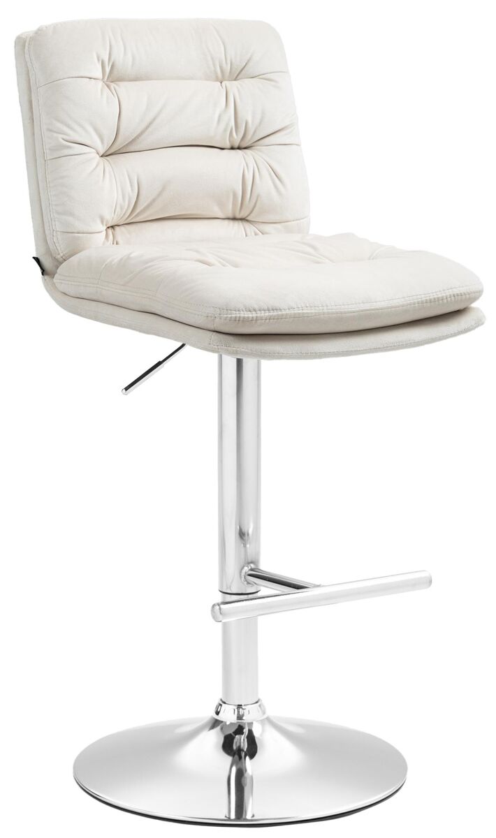 Taburete de bar damar en terciopelo crema 56x42x94 cm