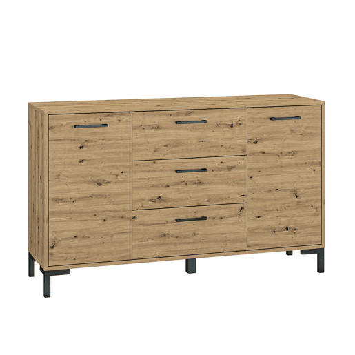 Aparador 2 portas 3 gavetas 138 cm Liora Madeira