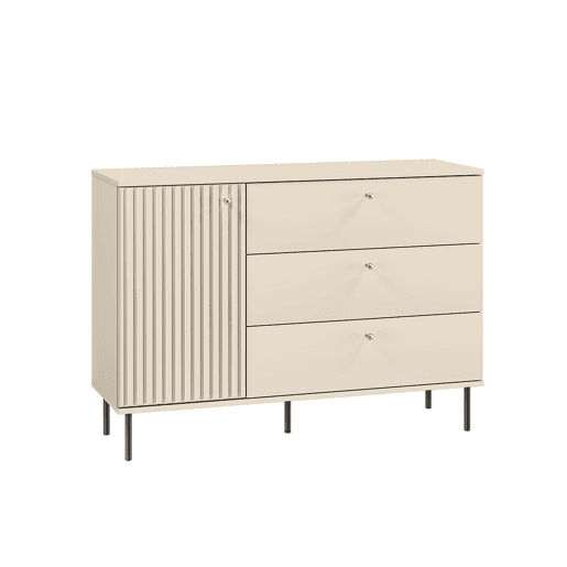 Nova Cashmere Aparador de 1 porta e 3 gavetas