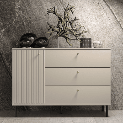 Nova Cashmere Aparador de 1 porta e 3 gavetas