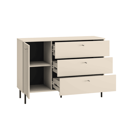 Nova Cashmere Aparador de 1 porta e 3 gavetas