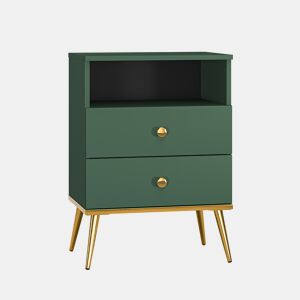 Mesa de cabeceira de 2 gavetas Thalia Verde