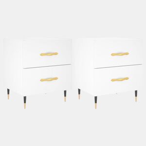 vidaXL Mesas de cabeceira 2 pcs 40x35x47,5 cm deriv. de madeira branco