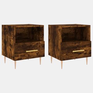 vidaXL Mesa de cabeceira 2 pcs derivados de madeira carvalho fumado
