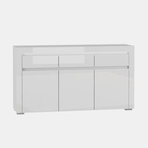 Aparador 3 portas 3 gavetas LED incluída Kasla Branco