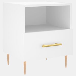 vidaXL Mesa de cabeceira 40x35x47,5 cm derivados de madeira branco