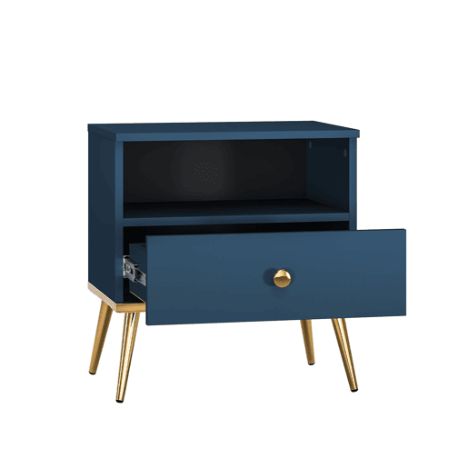Mesa de cabeceira 1 gaveta Thalia Azul Mesa de cabeceira 1 gaveta Thalia Azul