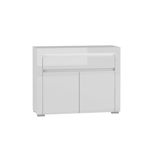 Aparador 2 portas 1 gaveta LED incluída Kasla Branco