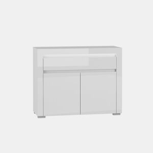 Aparador 2 portas 1 gaveta LED incluída Kasla Branco