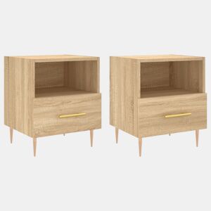 vidaXL Mesas de cabeceira 2 pcs derivados de madeira carvalho sonoma