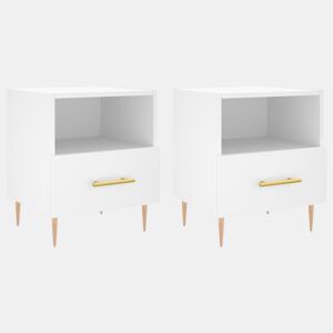 vidaXL Mesas de cabeceira 2 pcs 40x35x47,5 cm deriv. de madeira branco