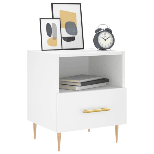 vidaXL Mesas de cabeceira 2 pcs 40x35x47,5 cm deriv. de madeira branco