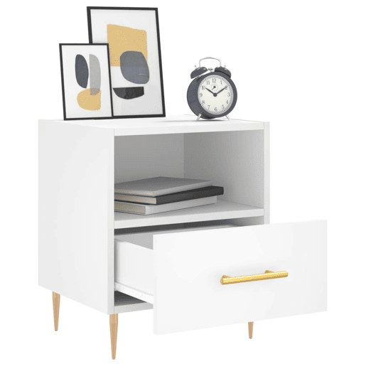 vidaXL Mesas de cabeceira 2 pcs 40x35x47,5 cm deriv. de madeira branco