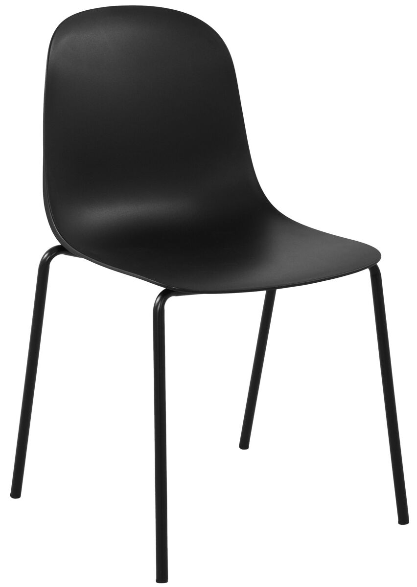 Silla hardin apilable plástico negro 55x51x85 cm