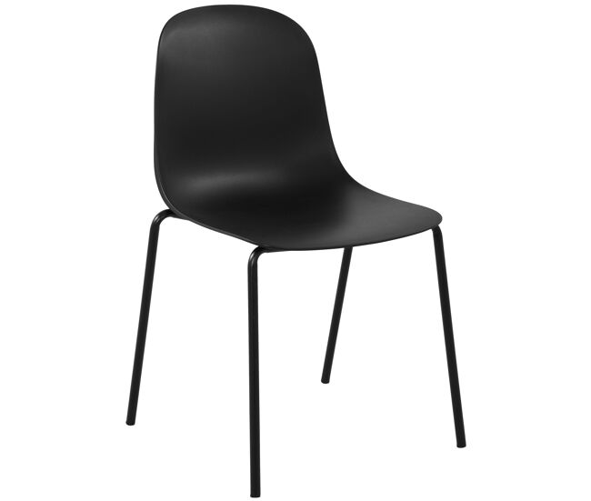Silla hardin apilable plástico negro 55x51x85 cm