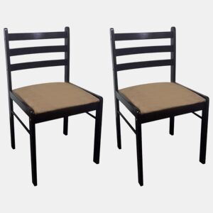 vidaXL Cadeiras de jantar 2 pcs seringueira maciça e veludo castanho