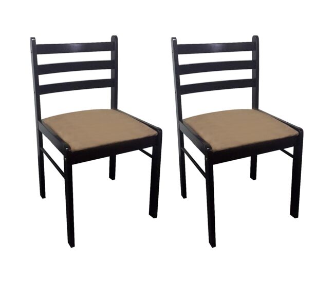 Sillas de comedor 2 uds madera maciza caucho