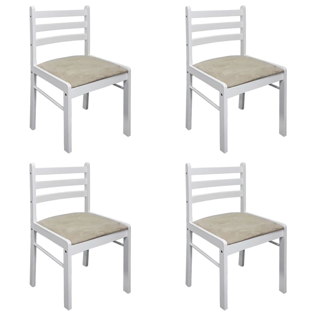 Sillas de comedor 4 uds madera maciza caucho