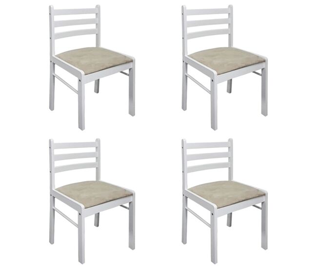 Sillas de comedor 4 uds madera maciza caucho