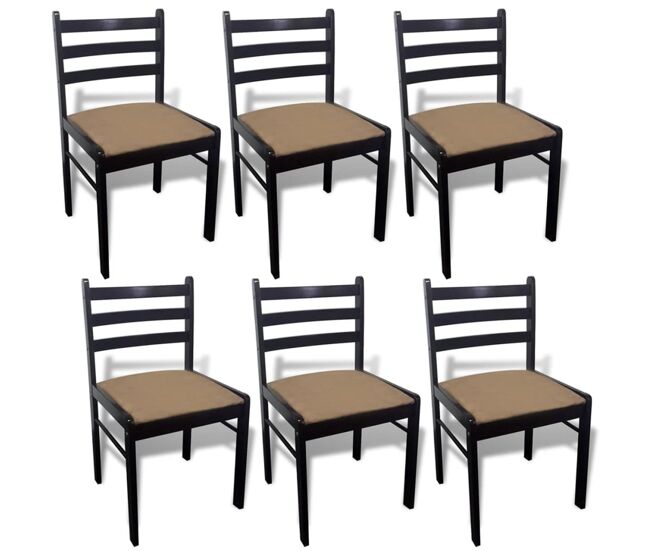 Sillas de comedor 6 unidades madera maciza