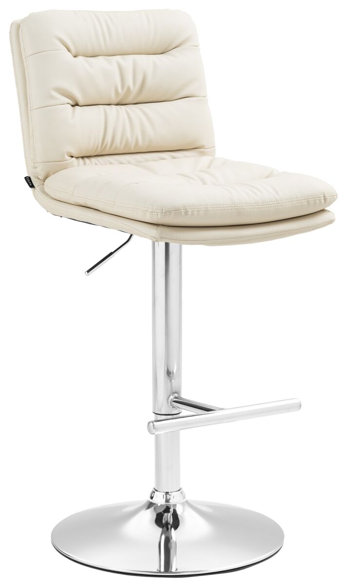Taburete de bar damar en polipiel simil cuero crema 56x42x94 cm