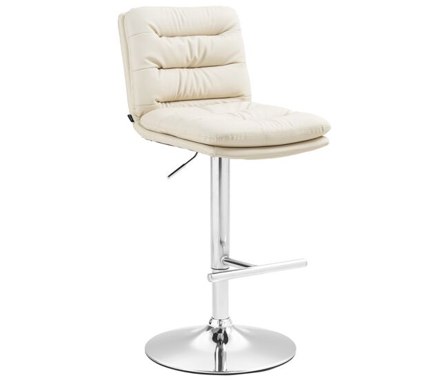Taburete de bar damar en polipiel simil cuero crema 56x42x94 cm