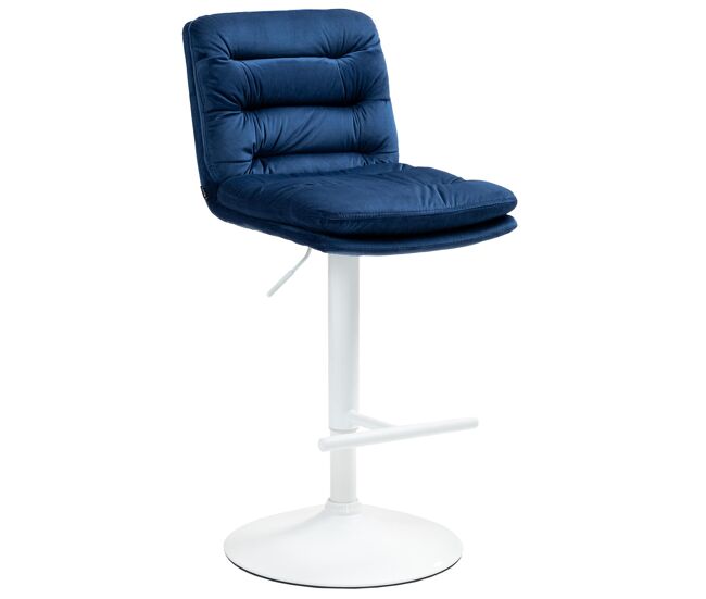 Taburete de bar damar en terciopelo azul 56x42x94 cm